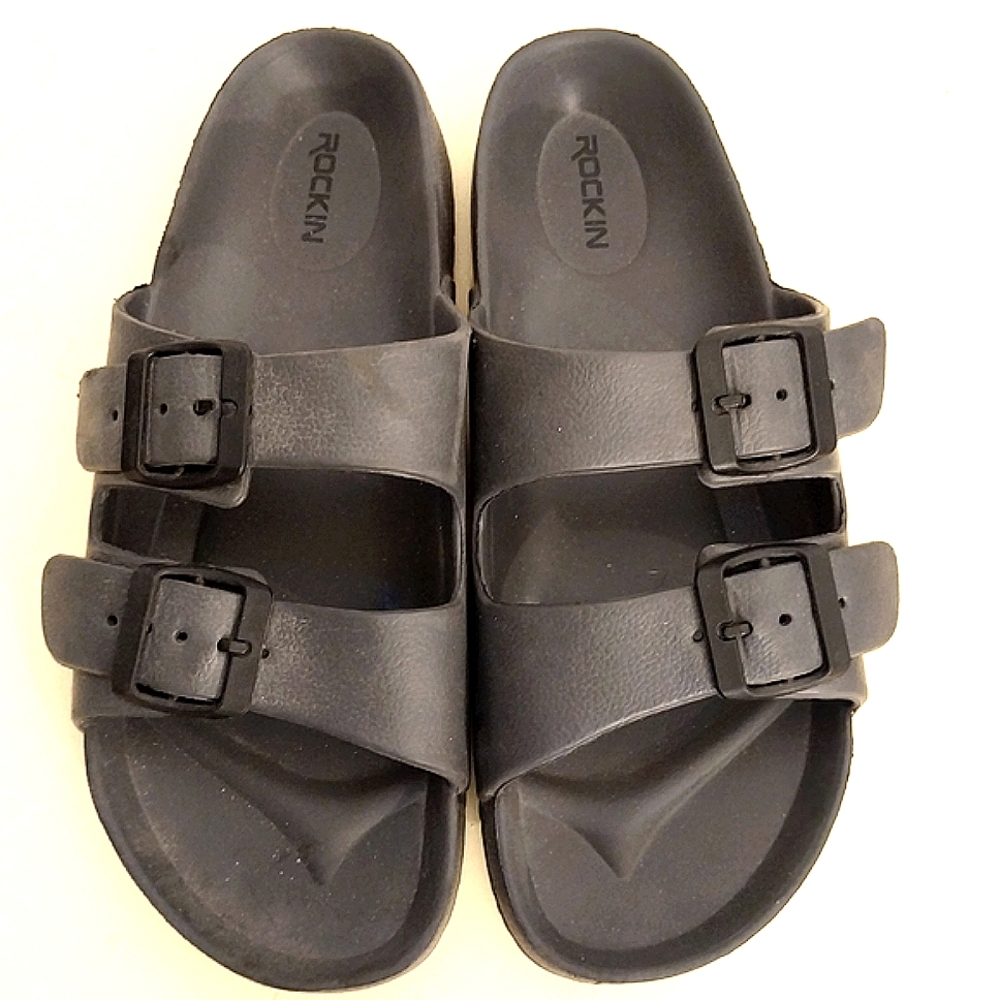 Black Double Strap Sandals